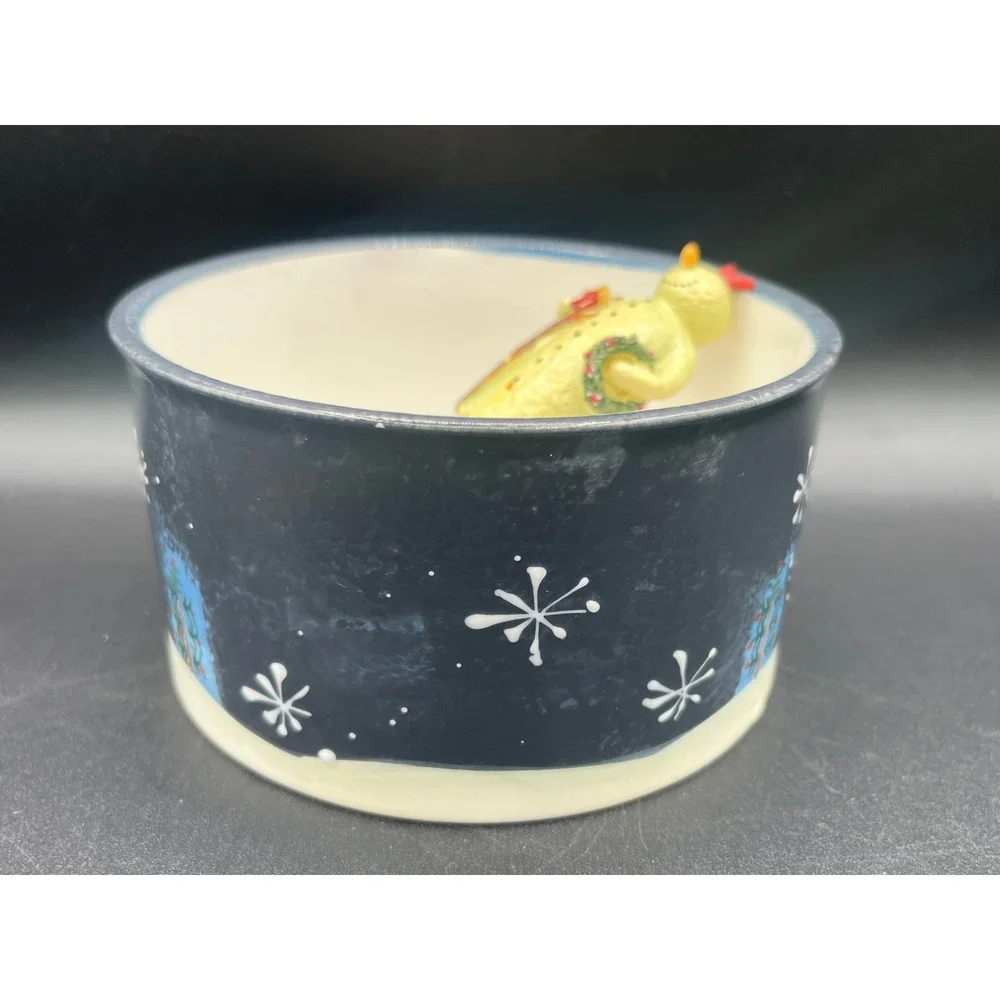 Certified International Mary Beth Baxter Snowman Dip‎ Bowl and Spreader Set Blue